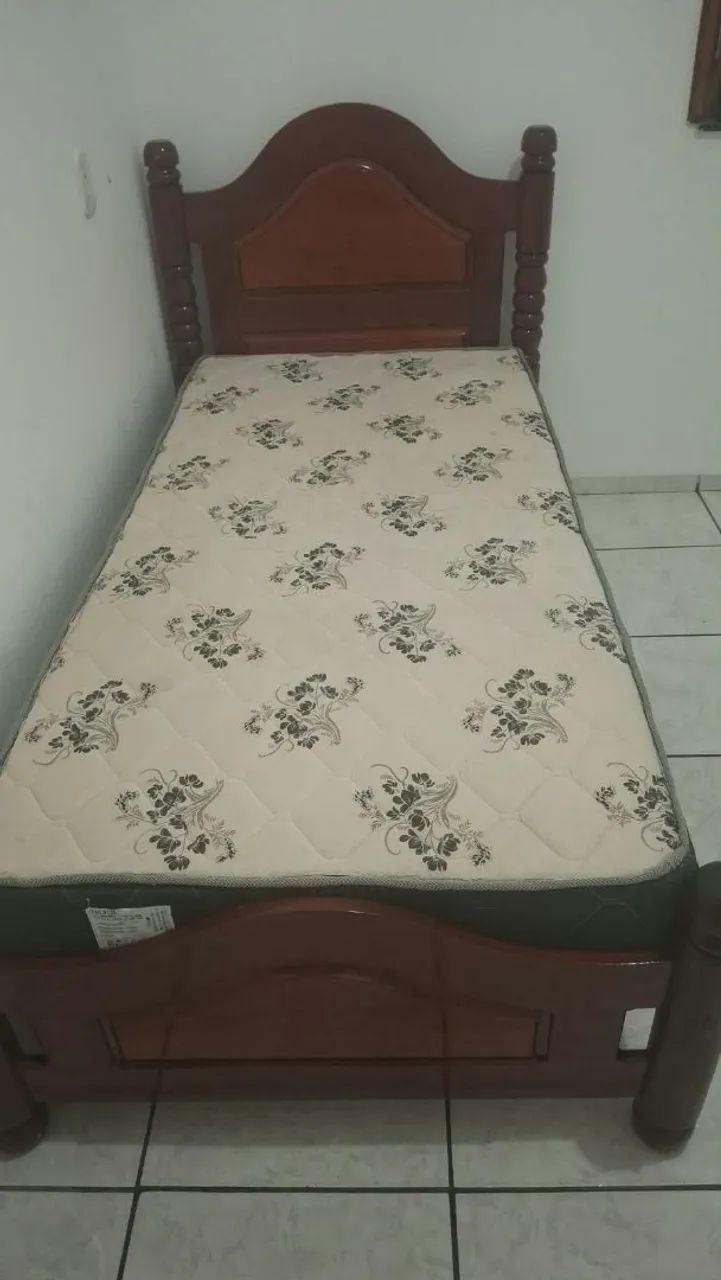 Cama de solteiro madeira com colchão  Pau Darco  - Foto 3