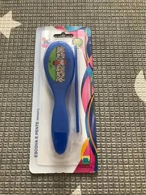  Kit Cabelo Bebê Azul pente e escova Rosa ou azul 