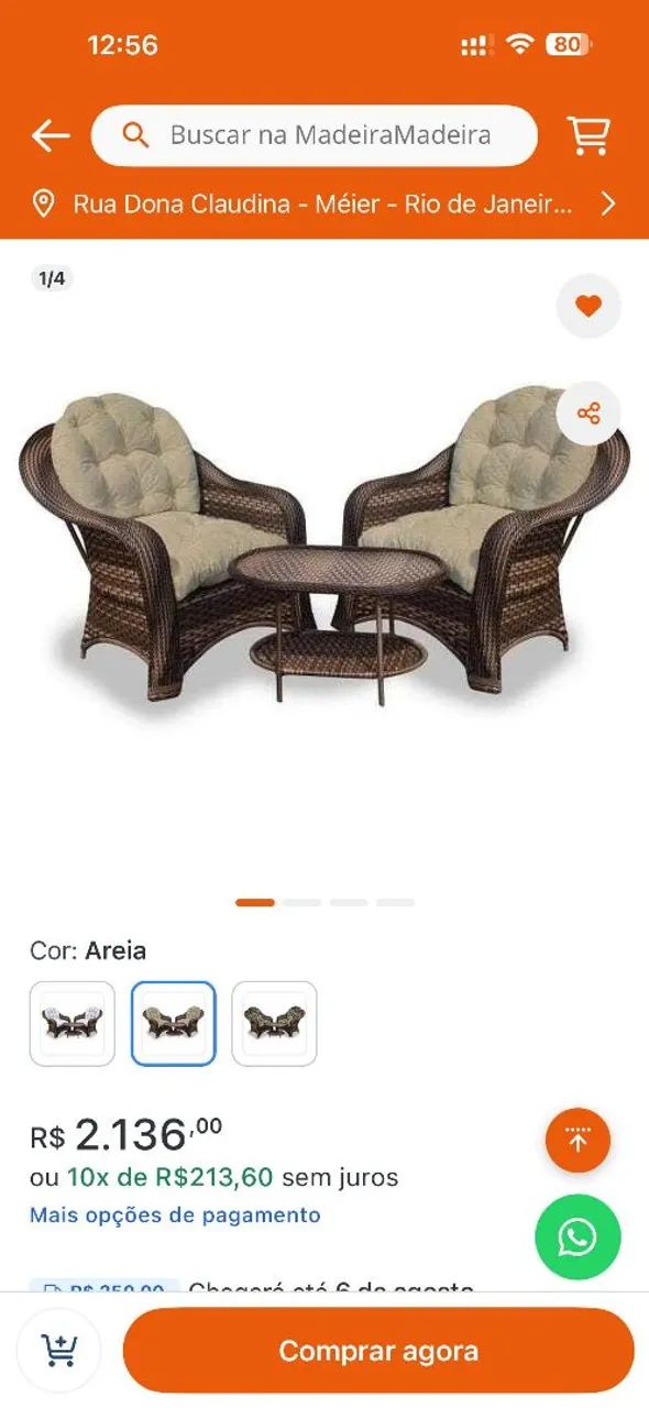  2 Poltronas fibra + Mesa de Centro fibra e vidro - Varanda Gourmet  - Foto 4