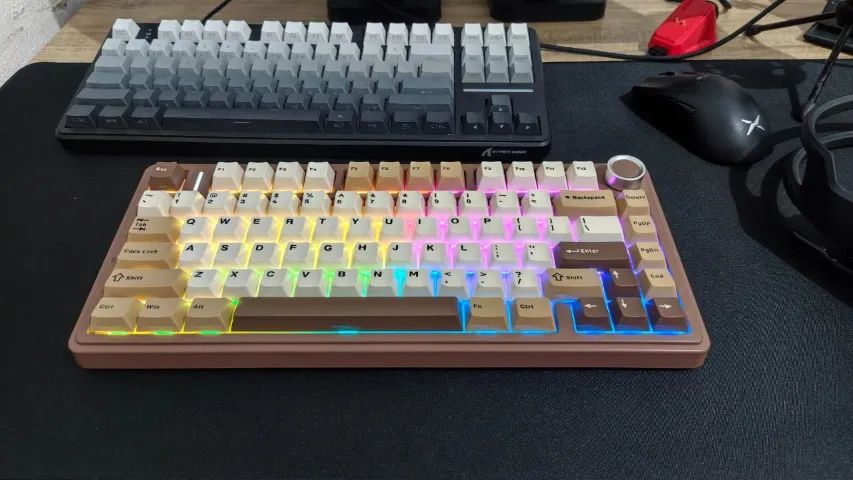 Teclado Mecânico Aula F75 White-Brown - Foto 3