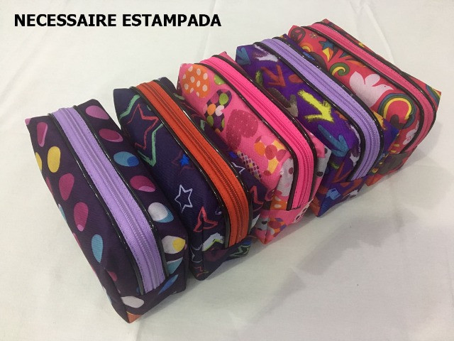 Necessaire Estampada Multiuso Caixa com 12 peças Confecções Michele®