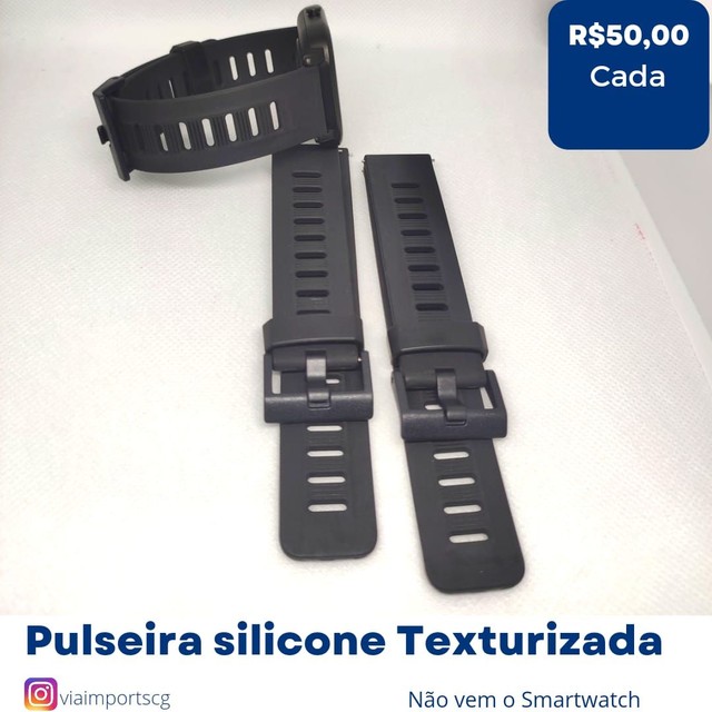 Pulseira Texturizada Silicone 20mm - Foto 2