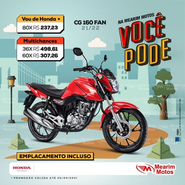 CG FAN 160 COMPLETA 2021 ZERO CONSÓRCIO HONDA