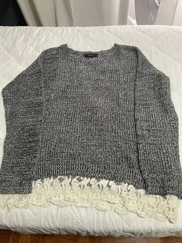 Sueter preto e branco trico