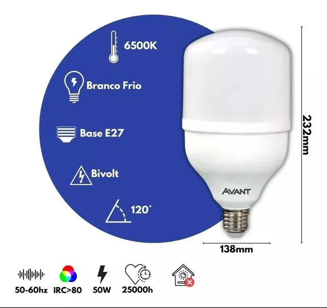 02 LÂMPADAS LED 50W BULBO GIGANTE / PRONTA ENTREGA  - Foto 5