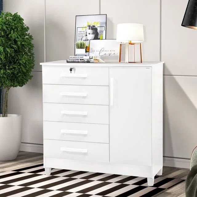 Cômoda vitória com 5 gavetas e 1 porta !! Rf4417m