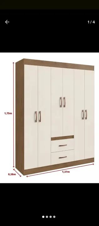 GUARDA ROUPA NOVO DE CASAL 6PORTAS 
