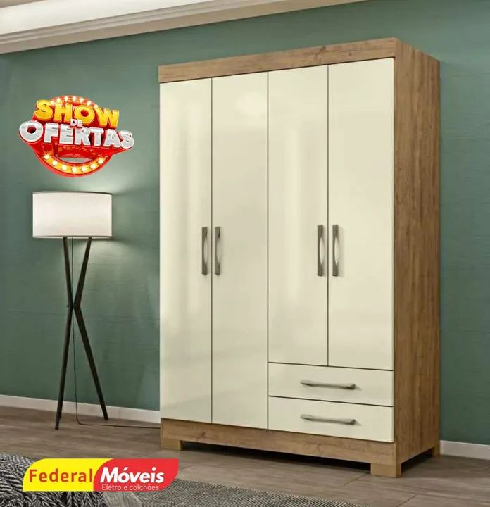 Guarda Roupa 4 Portas Novo Fazemos Entrega 
