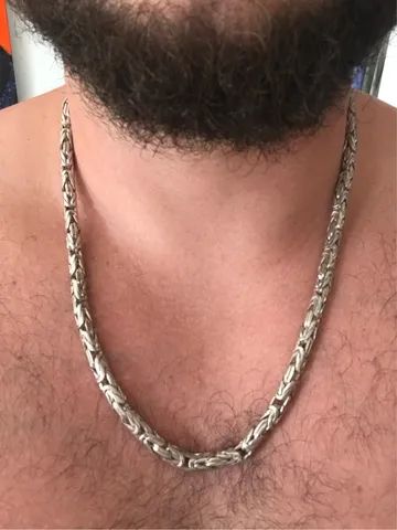 Cordão de prata modelo ponto peruano - Foto 5