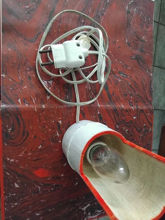 Luminária em bambu pintado artesanal  - Foto 3