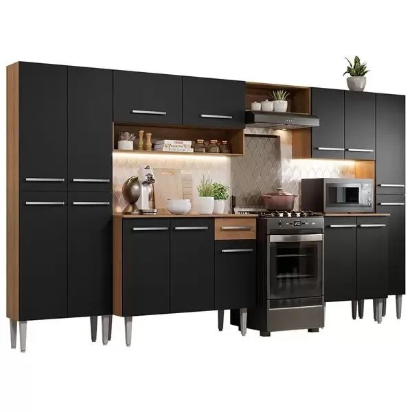 Armário de Cozinha Completa 325cm Emilly Joy Madesa