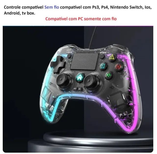 Controle Sem fio bluetooth Ps3 Ps4 Nintendo Switch celular android ios