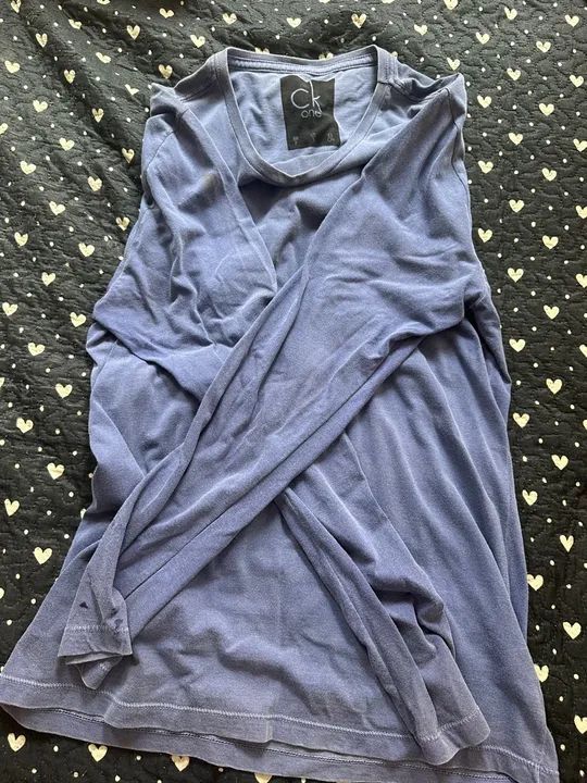Camiseta Calvin Klein Masculina Azul Tamanho P - Foto 3