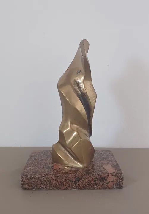 Escultura abstrata em bronze Maciço - 18 cm