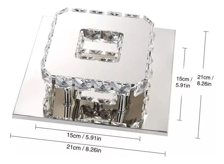 Lustre paflon espelhado cristal 