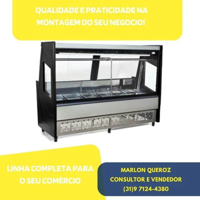 Balcão de Açougue 2 Metros Preto Polar