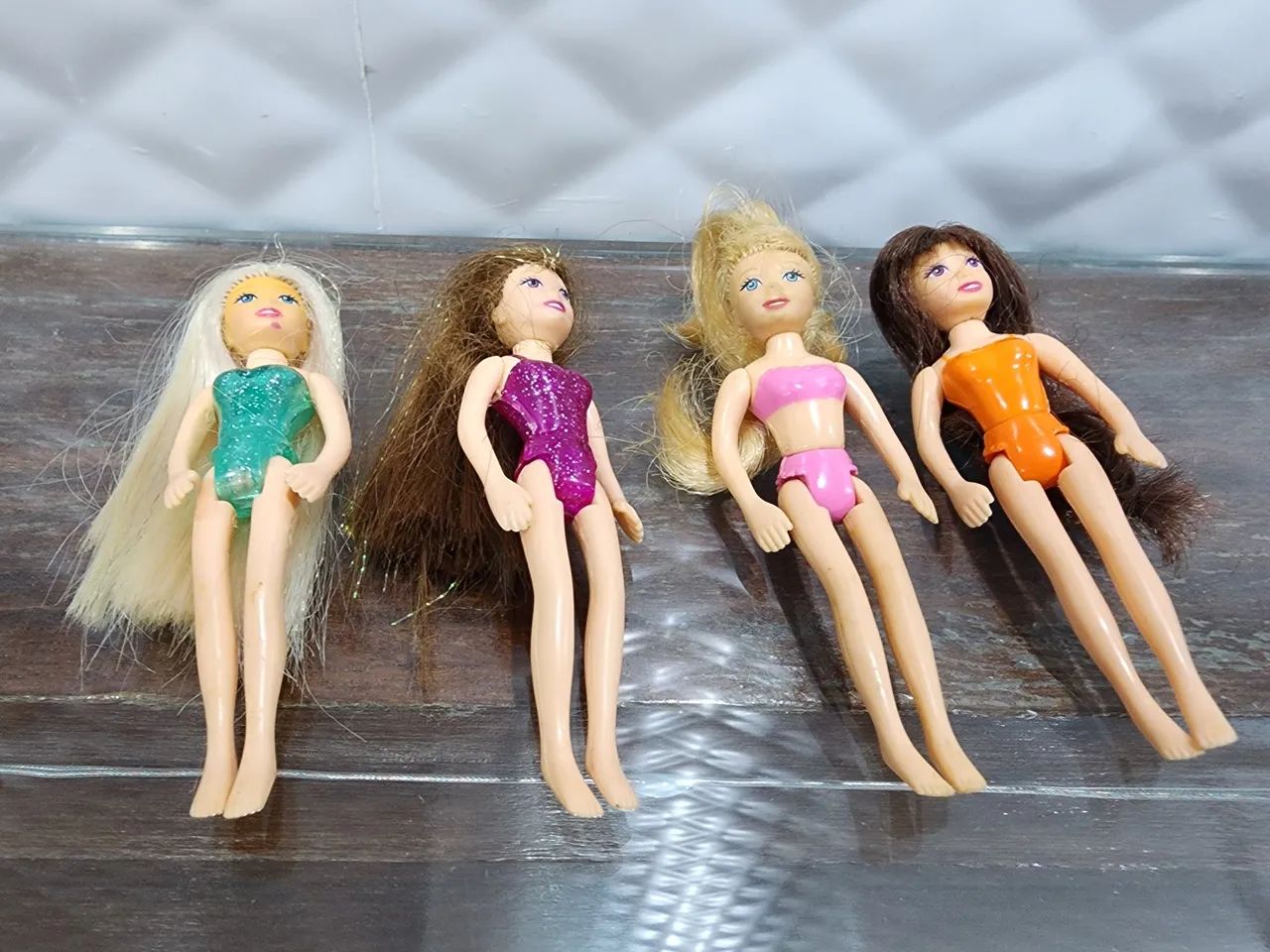 4 Bonecas Polly Pockety com cabelo real vintage 1a geração de 2005