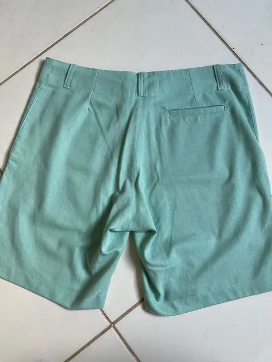 Bermuda linho c/algodão verde  - Foto 2