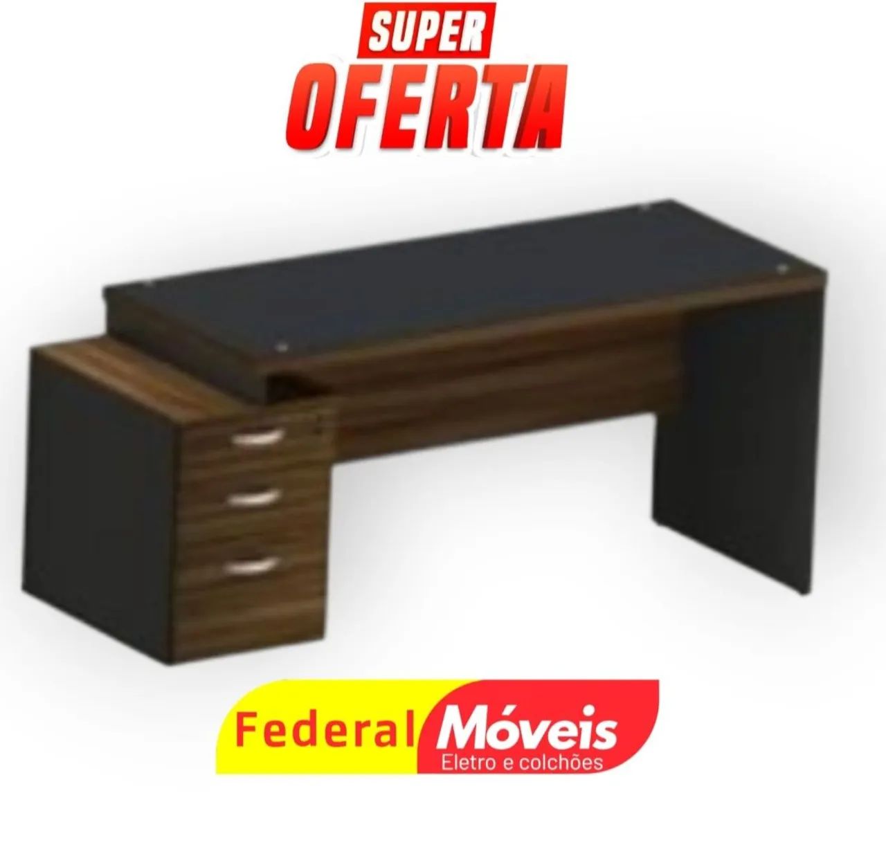 Mesa Reta 1,50m com Tampo de Vidro - Perfeita para escritório ou sala de reuniões