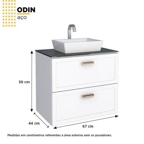 Gabinete Para Banheiro Em Aço Com Tampo Em Vidro Temperado Sem Cuba. - Foto 6