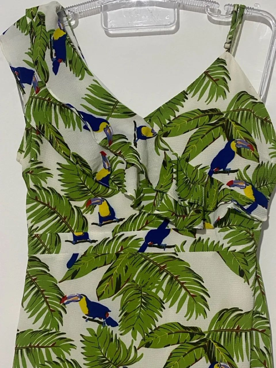 Vestido longo Tropical com Toucans