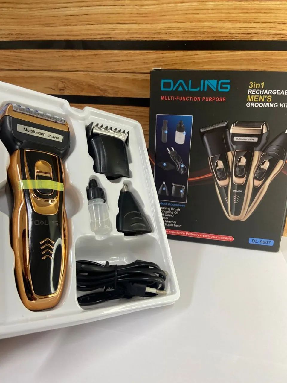 Kit de Aparador de Barba 3 em 1 Recarregável - Daling - Foto 3