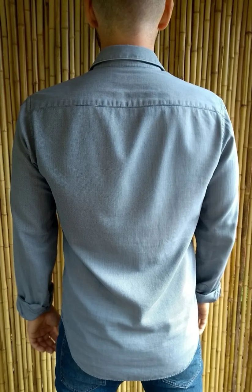 Camisa Zara Masculina Social M - Foto 5
