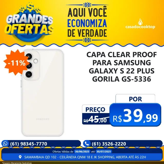 Capa Clear Proof Para Samsung Galaxy S 22 Plus Gorila GS-5336