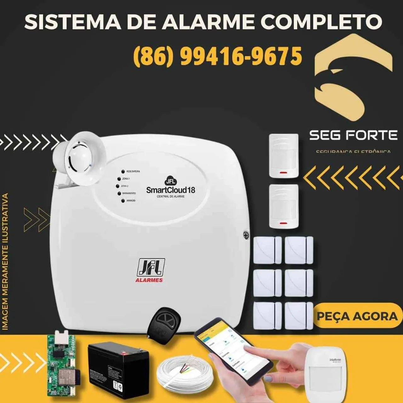 Sistema de Alarme Completo SmartCloud 18 JFL