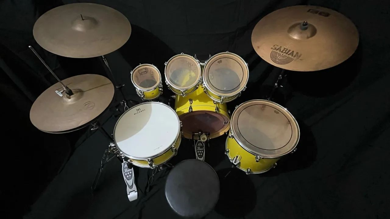Bateria XPro + Pearl + Sabian Amarela revisada e higienizada - Foto 2
