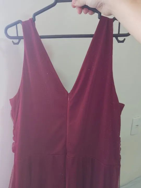 Vestido Longo GG Tule Vermelho para Festa - Foto 2