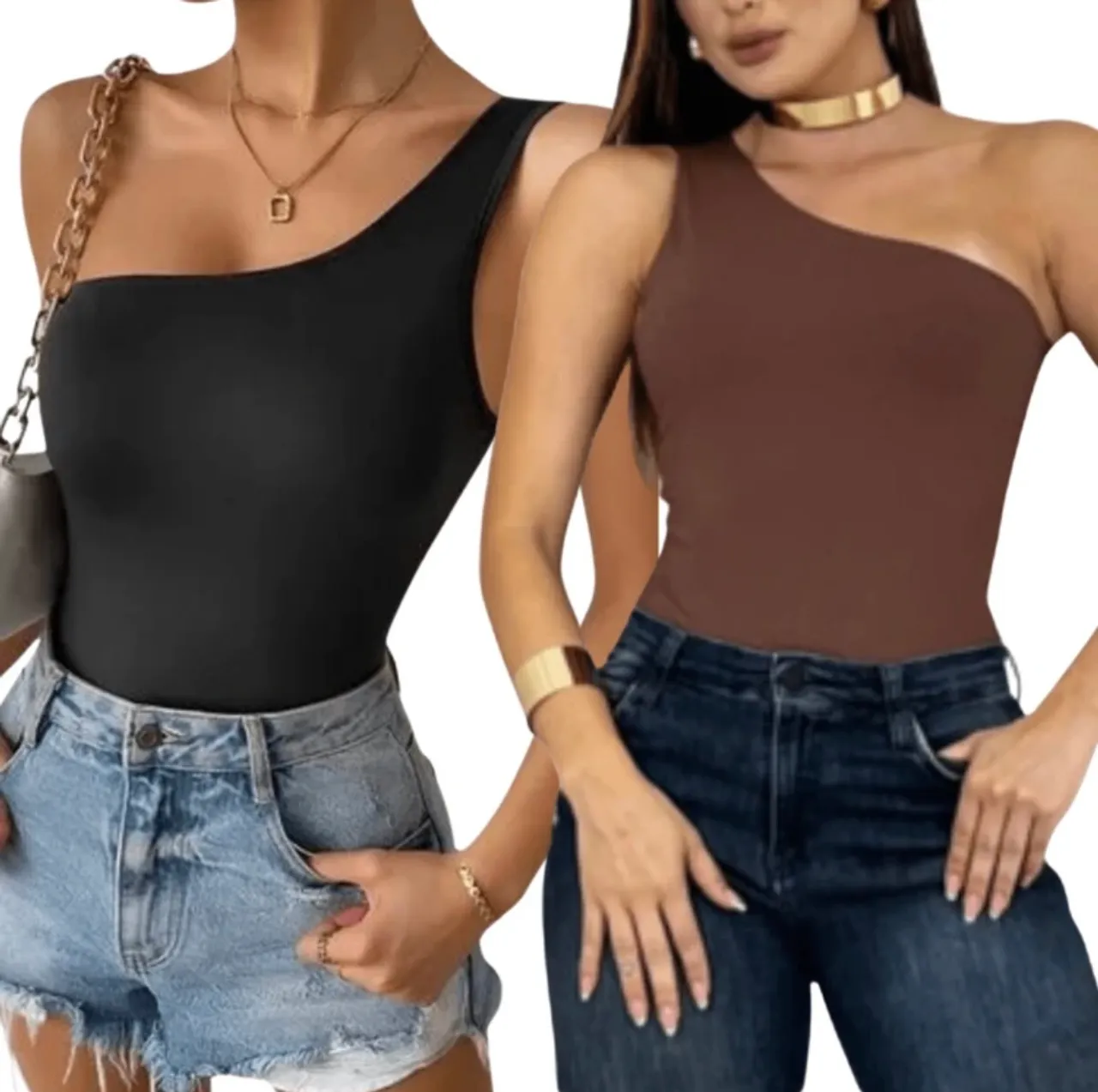 Bodies Femininos One Shoulder - Cores Variadas