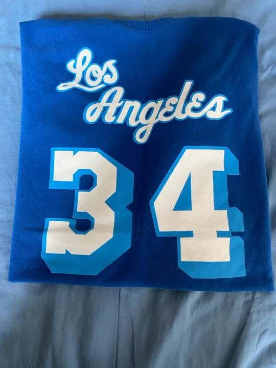 Camiseta Mitchell & Ness Name And Number Shaquille O'Neal Los Angeles Lakers Azul
