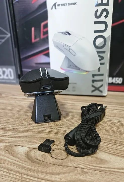 Mouse Sem Fio Attack Shark x11 Black 22000 DPI RECARREGAVEL - Foto 3