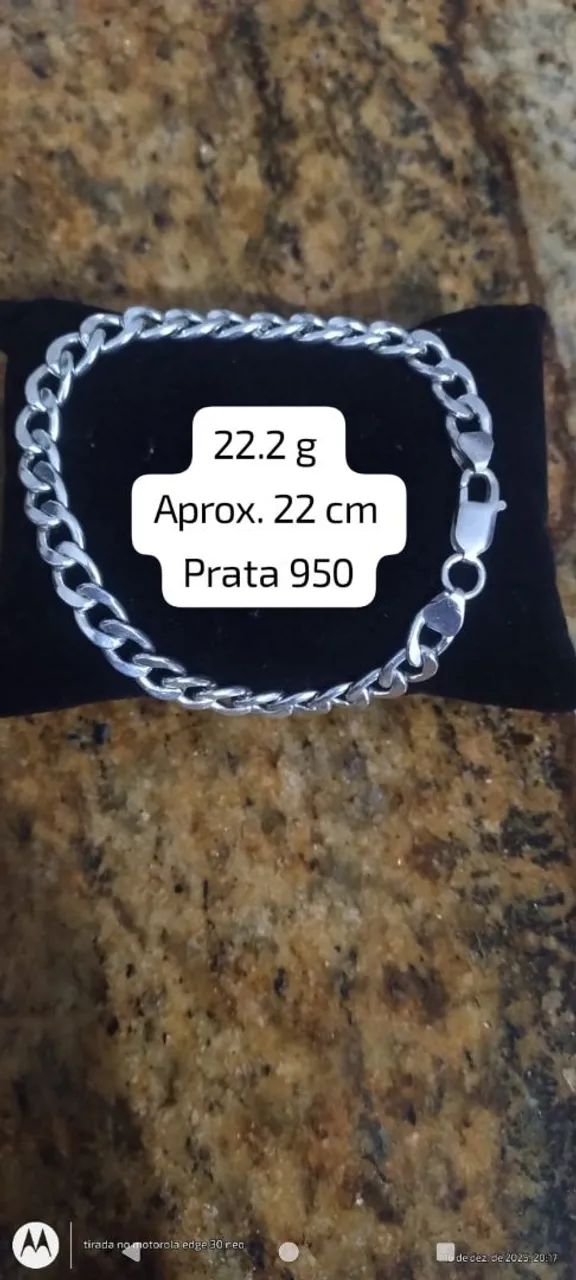 Pulseira de prata 950 - Foto 4