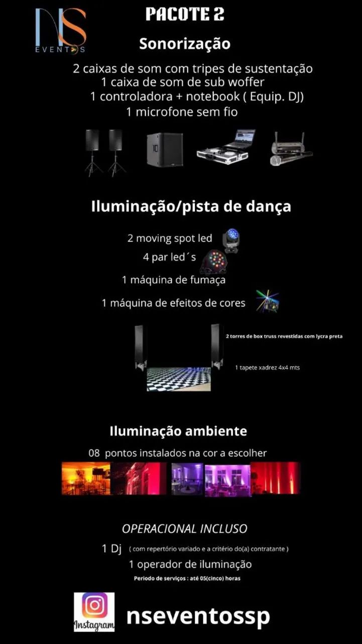 Pacote de Som e Iluminação para Festas - Foto 2