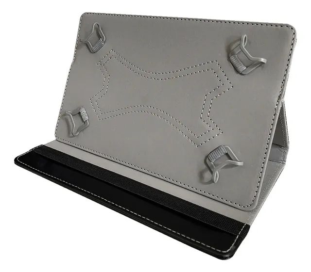 Kit Capa Carteira Universal Para Tablet 9 Polegadas Preta + Película Pet Hd Transparente - Foto 3