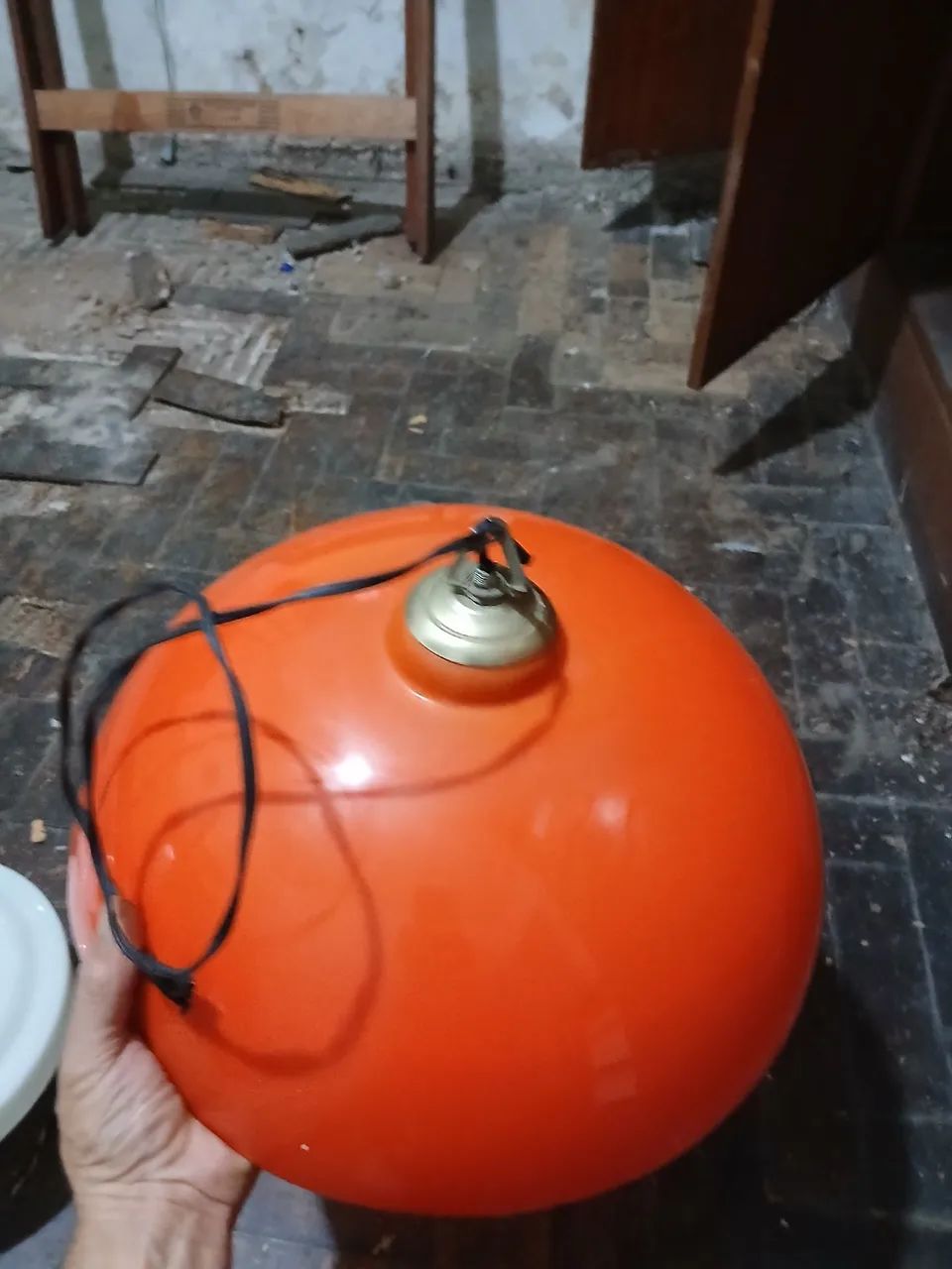 Luminária de teto vintage laranja - Foto 3