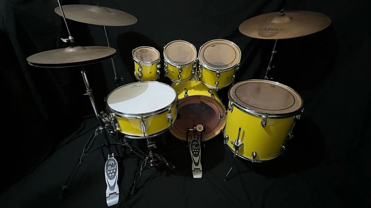 Bateria XPro + Pearl + Sabian Amarela revisada e higienizada