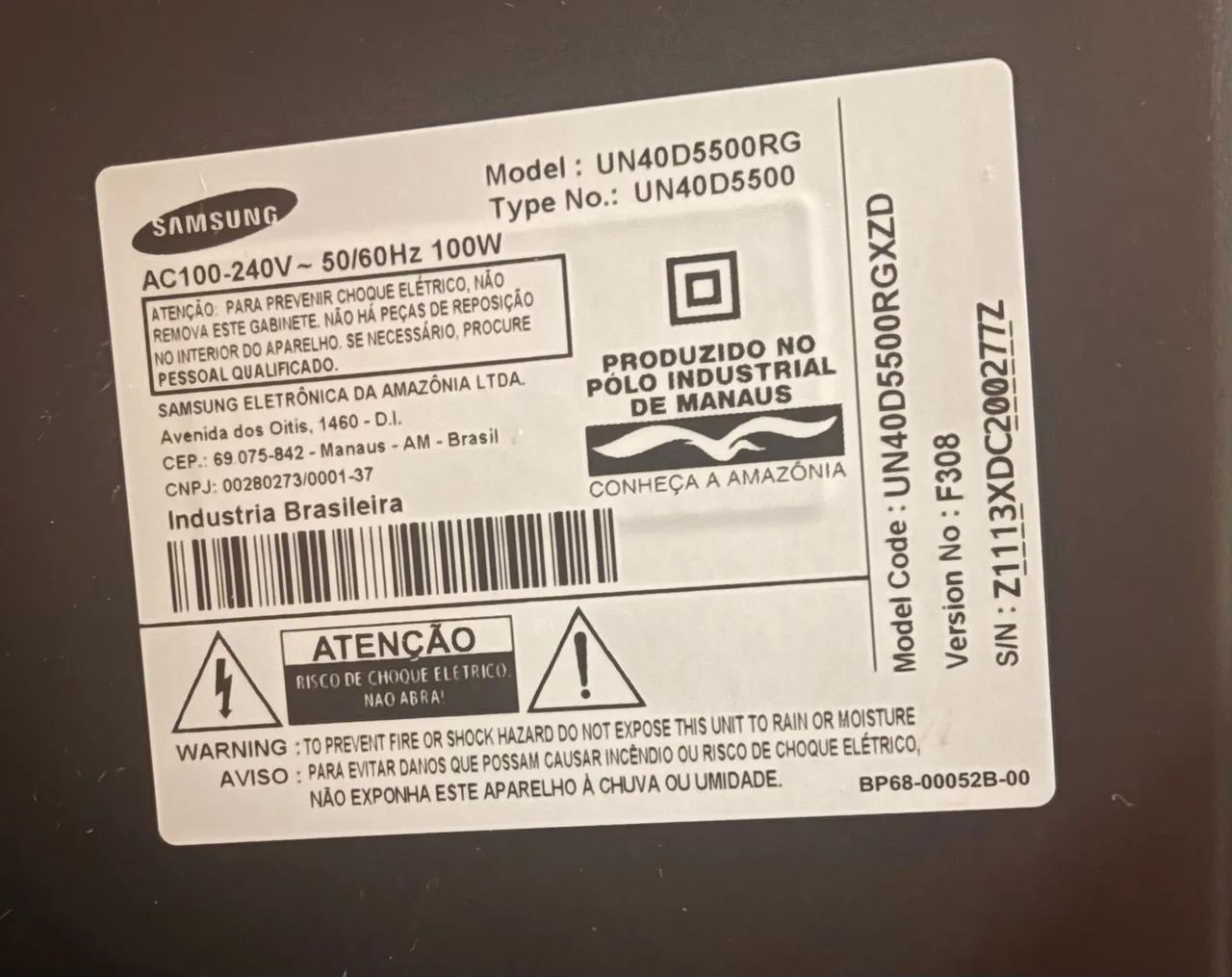 TV LED Samsung 40 polegadas Modelo UN40D5500RG Preta - Foto 2