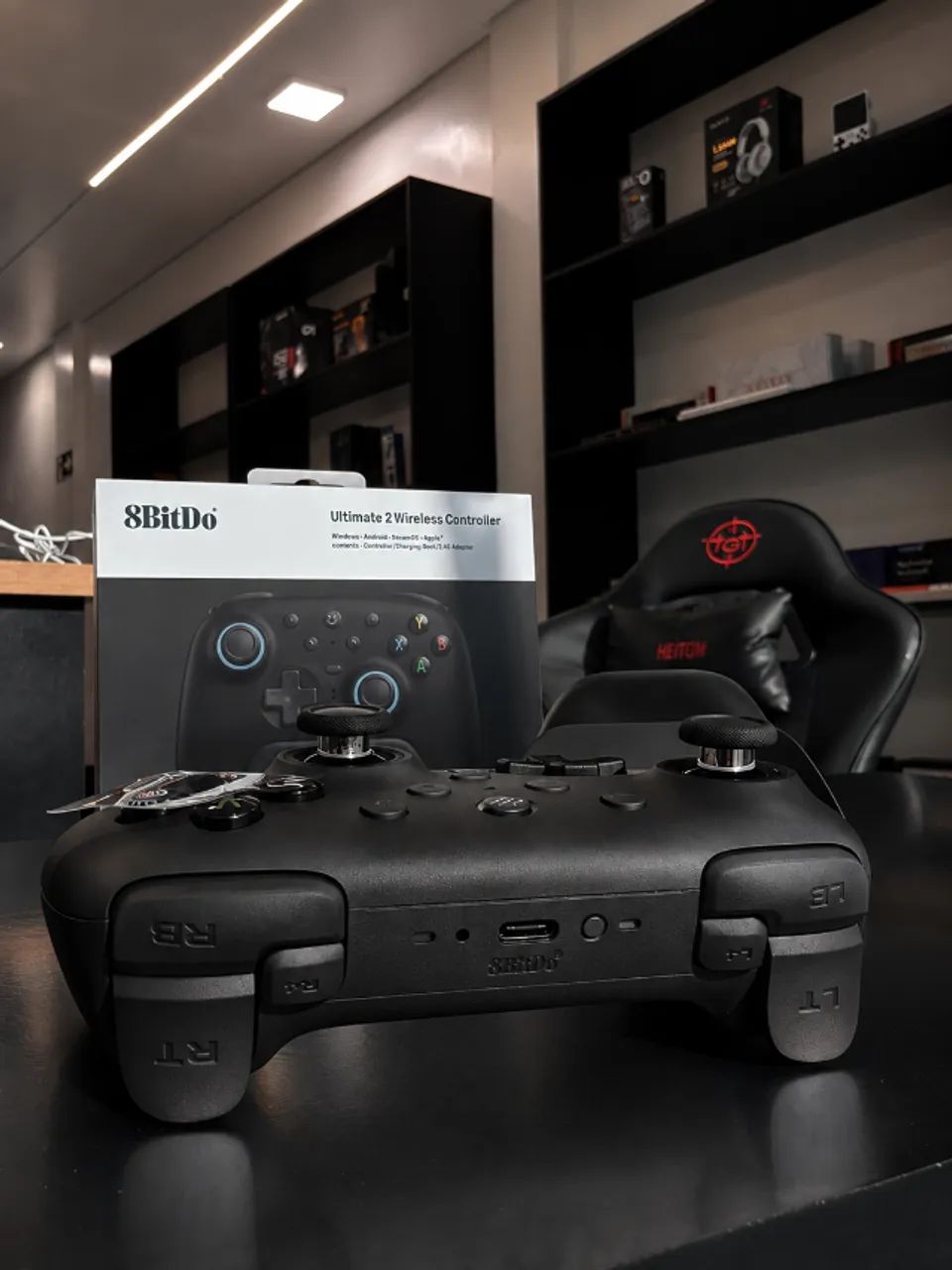 CONTROLE ULTIMATE 2 BLUETOOTH SEM FIO JOYSTICKS TMR HALL EFFECT SWITCH PC COM BASE DE CARR - Foto 3