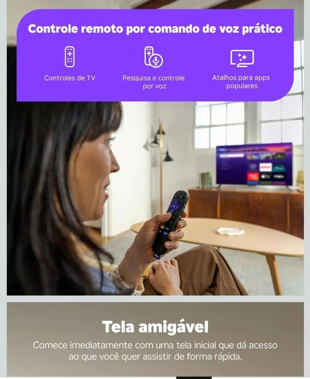 ROKU STICK COM UM ANO DE CONTEÚDO INCLUSO  - Foto 3