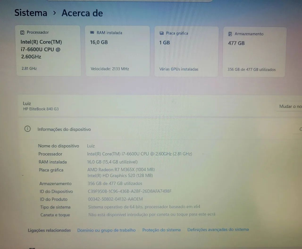 Notebook HP Elitebook 850 G3 Core i7 16GB RAM SSD 512GB - Foto 2