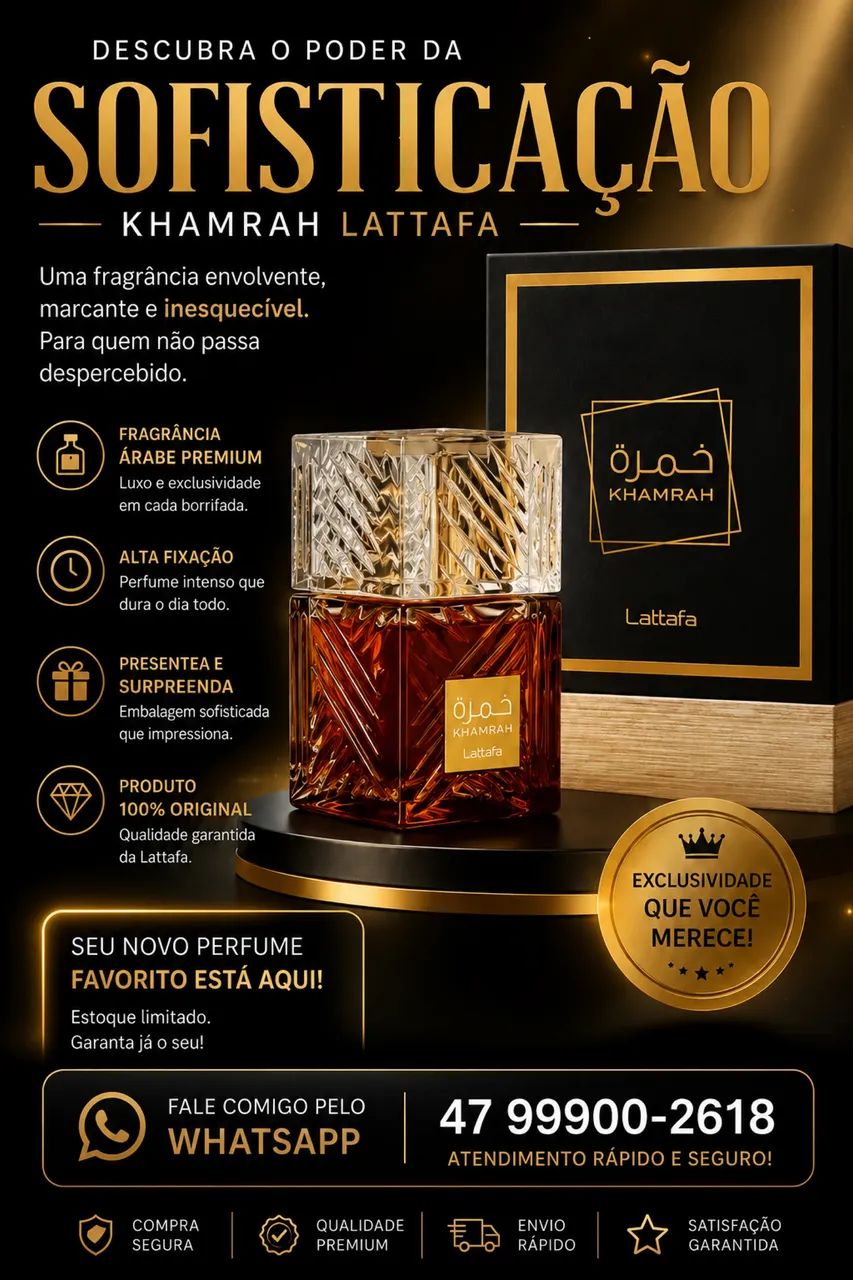 ? Khamrah Lattafa 100ml - Perfume Árabe Original | Alta Fixação