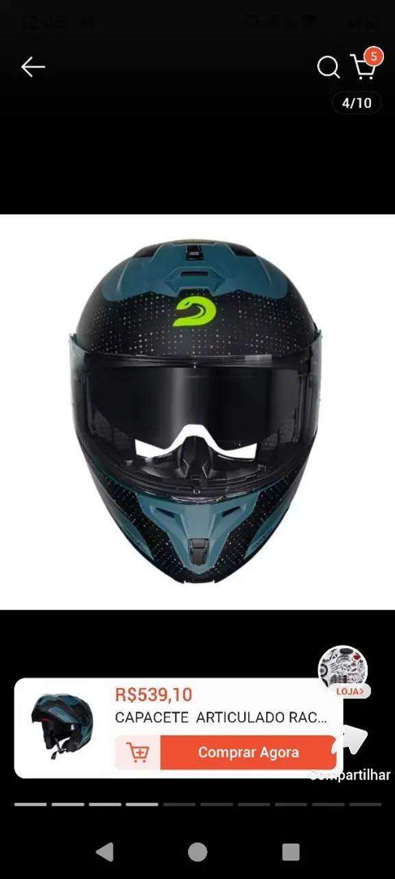 capacete semi novo pouco tempo de uso - Foto 2