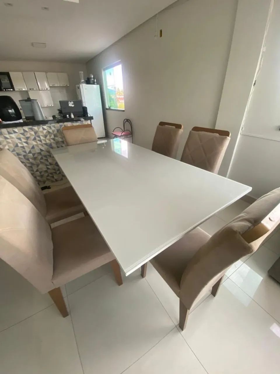 Mesa de Jantar 6 Cadeiras com Vidro - Foto 2