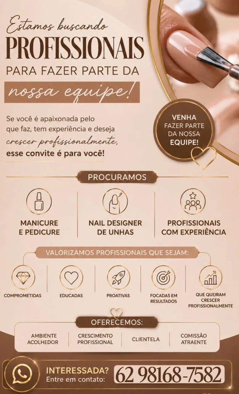 Contrata-se Manicure e pedicure 
