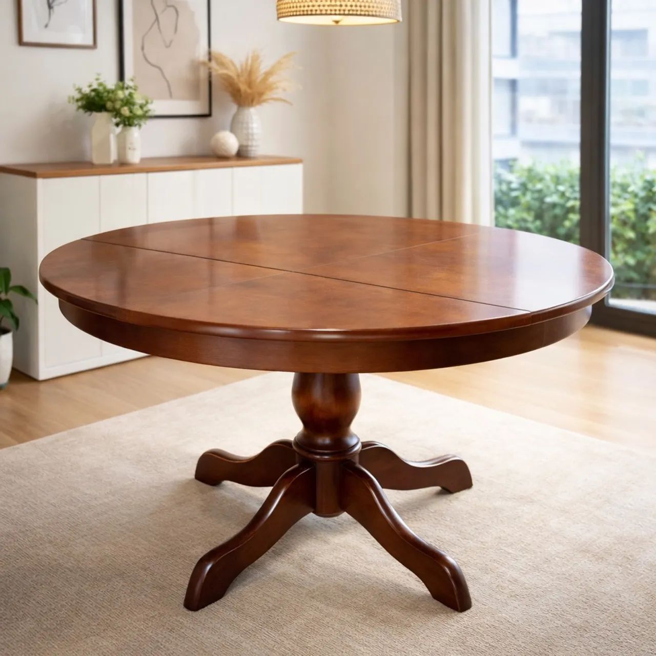 Mesa redonda extensível com quatro cadeiras 65153861674241122