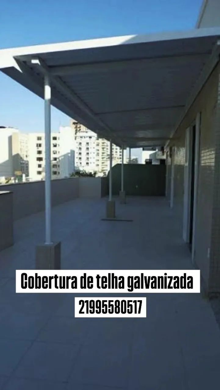 Cobertura fixa galvanizada, talhas.