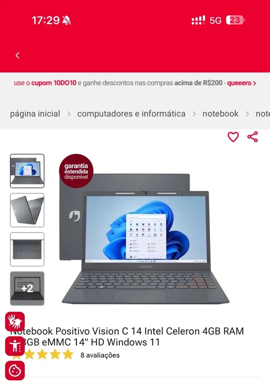 Vendo notebook lacrado com nota fiscal